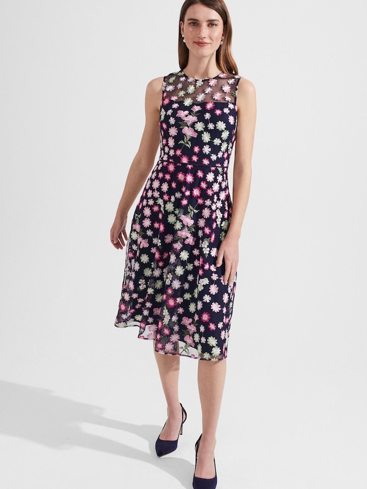 Hobbs Petite Blue Ira Dress - Image 1 of 4