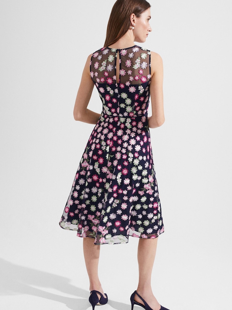 Hobbs Petite Blue Ira Dress - Image 2 of 4 Hobbs Petite Blue Ira Dress - Image 2 of 4