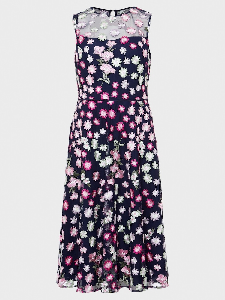 Hobbs Petite Blue Ira Dress - Image 4 of 4 Hobbs Petite Blue Ira Dress - Image 4 of 4