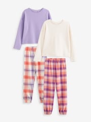 Purple/Orange Woven Check Pyjamas 2 Packs (3-16yrs) - Image 1 of 5