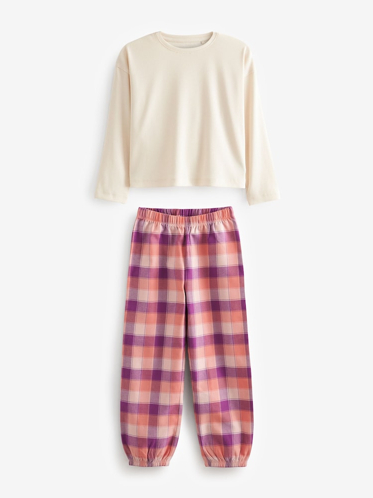 Violet/orange - Pyjama tissé à carreaux 2 paquets (3-16 ans) - Image 3 of 5
