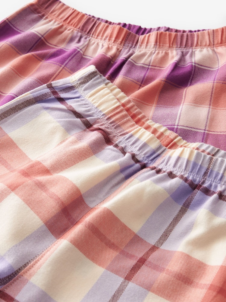 Purple/Orange Woven Check Pyjamas 2 Packs (3-16yrs) - Image 5 of 5