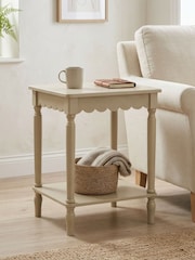 Scottish Everlastings Ltd Warm Stone Scalloped Edge Side Table - Image 1 of 3