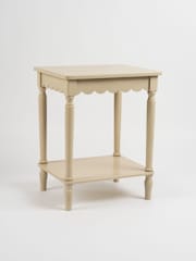Scottish Everlastings Ltd Warm Stone Scalloped Edge Side Table - Image 2 of 3