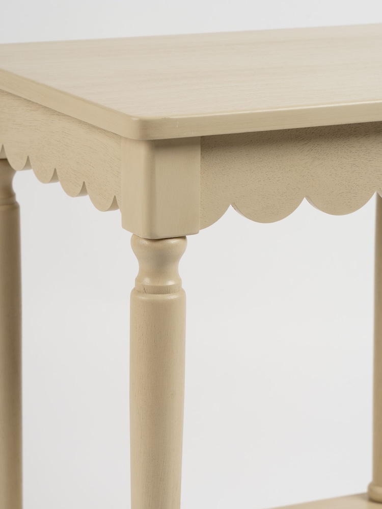 Scottish Everlastings Ltd Warm Stone Scalloped Edge Side Table - Image 3 of 3