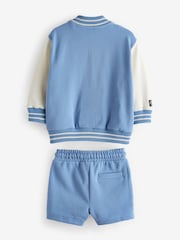 Light Blue Letterman and Shorts Set (3mths-7yrs) - Image 7 of 8