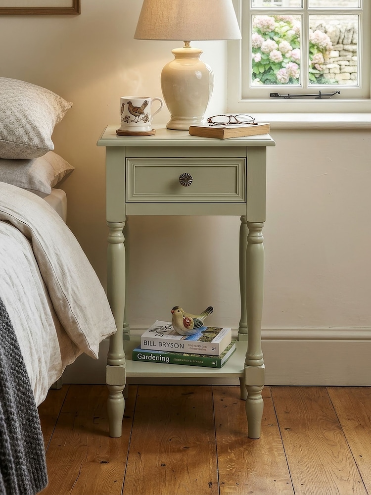Scottish Everlastings Ltd Moss Green Side Table with Drawer - Image 1 of 3