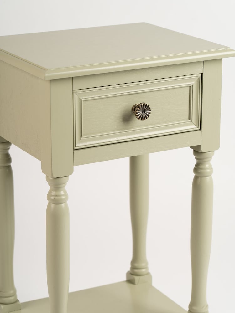 Scottish Everlastings Ltd Moss Green Side Table with Drawer - Image 3 of 3