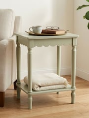 Scottish Everlastings Ltd Moss Green Scalloped Edge Side Table - Image 1 of 3
