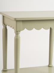 Scottish Everlastings Ltd Moss Green Scalloped Edge Side Table - Image 3 of 3