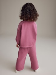 Purple Long Sleeve Top And Wide Leg 100% Cotton Trousers Set (3mths-7yrs) - Image 3 of 8