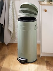 Sage Green 30L Vintage Ribbed Soft Close Bin - Image 1 of 5