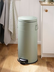 Sage Green 30L Vintage Ribbed Soft Close Bin - Image 2 of 5
