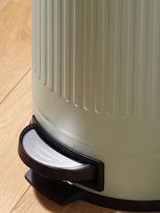 Sage Green 30L Vintage Ribbed Soft Close Bin - Image 3 of 5