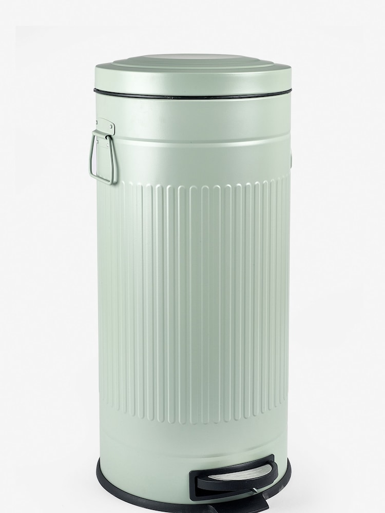 Sage Green 30L Vintage Ribbed Soft Close Bin - Image 5 of 5