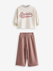 Ochre Yellow Long Sleeve Top And Wide Leg 100% Cotton Trousers Set (3mths-7yrs) - Image 5 of 8