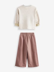 Ochre Yellow Long Sleeve Top And Wide Leg 100% Cotton Trousers Set (3mths-7yrs) - Image 6 of 8