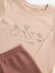 Pink Long Sleeve 100% Cotton Cardigan and Wide Leg Joggers Set (3mths-7yrs) - Image 8 of 8
