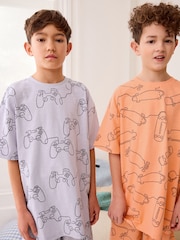 Več pastelnih linearnih Character - Kratke pižame 3 paket (3-16let) - Slika 4 iz 10