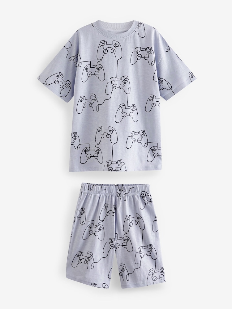 Multi Pastel Linear Character Short Pyjamas 3 Pack (3-16yrs) - Image 9 of 10