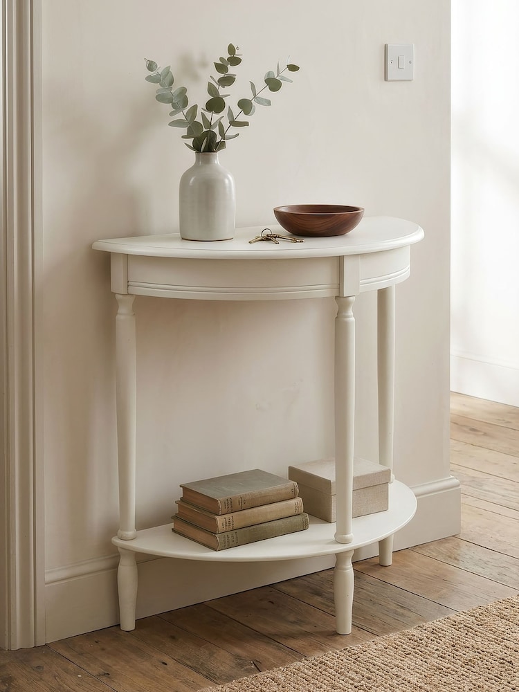 Scottish Everlastings Ltd Ivory Half Round Table - Image 1 of 3
