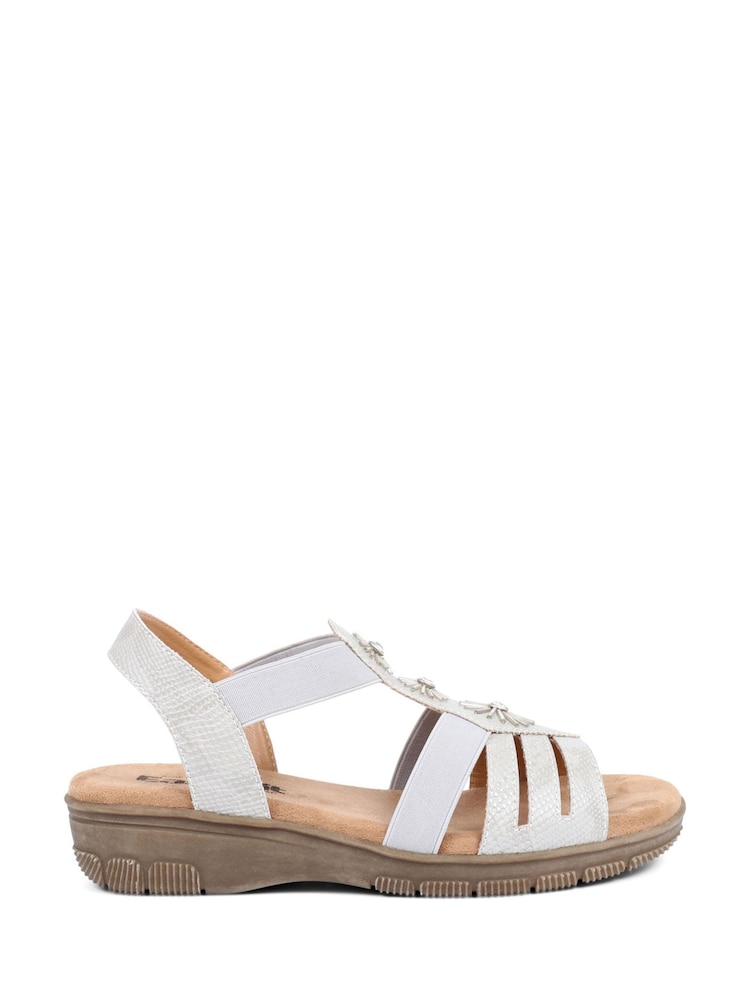 Pavers Silver Easy FIt Elvira Extra Wide Sandals - Image 1 of 5