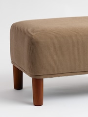 Scottish Everlastings Ltd Taupe Cord Footstool - Image 3 of 3