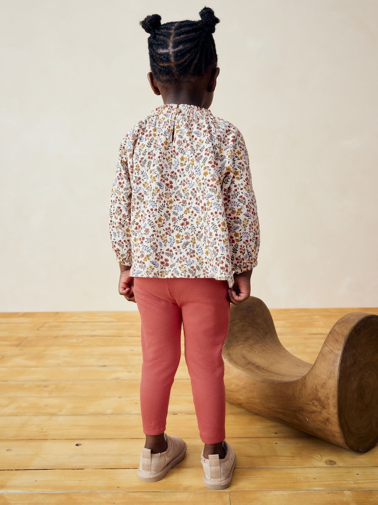 Orange Floral Blouse And Leggings Set (3mths-7yrs) - Image 2 of 8