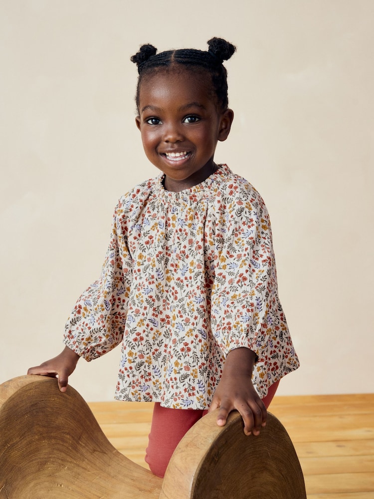 Orange Floral Blouse And Leggings Set (3mths-7yrs) - Image 4 of 8