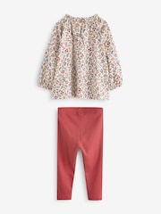 Orange Floral Blouse And Leggings Set (3mths-7yrs) - Image 7 of 8