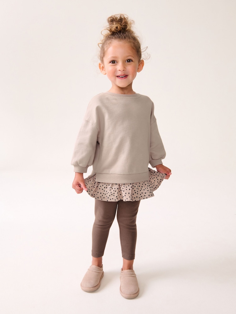 Rosa neutro - Conjunto de top de manga larga y leggings (3 meses-7 años) - Imagen 1 de 7 Rosa neutro - Conjunto de top de manga larga y leggings (3 meses-7 años) - Imagen 1 de 7