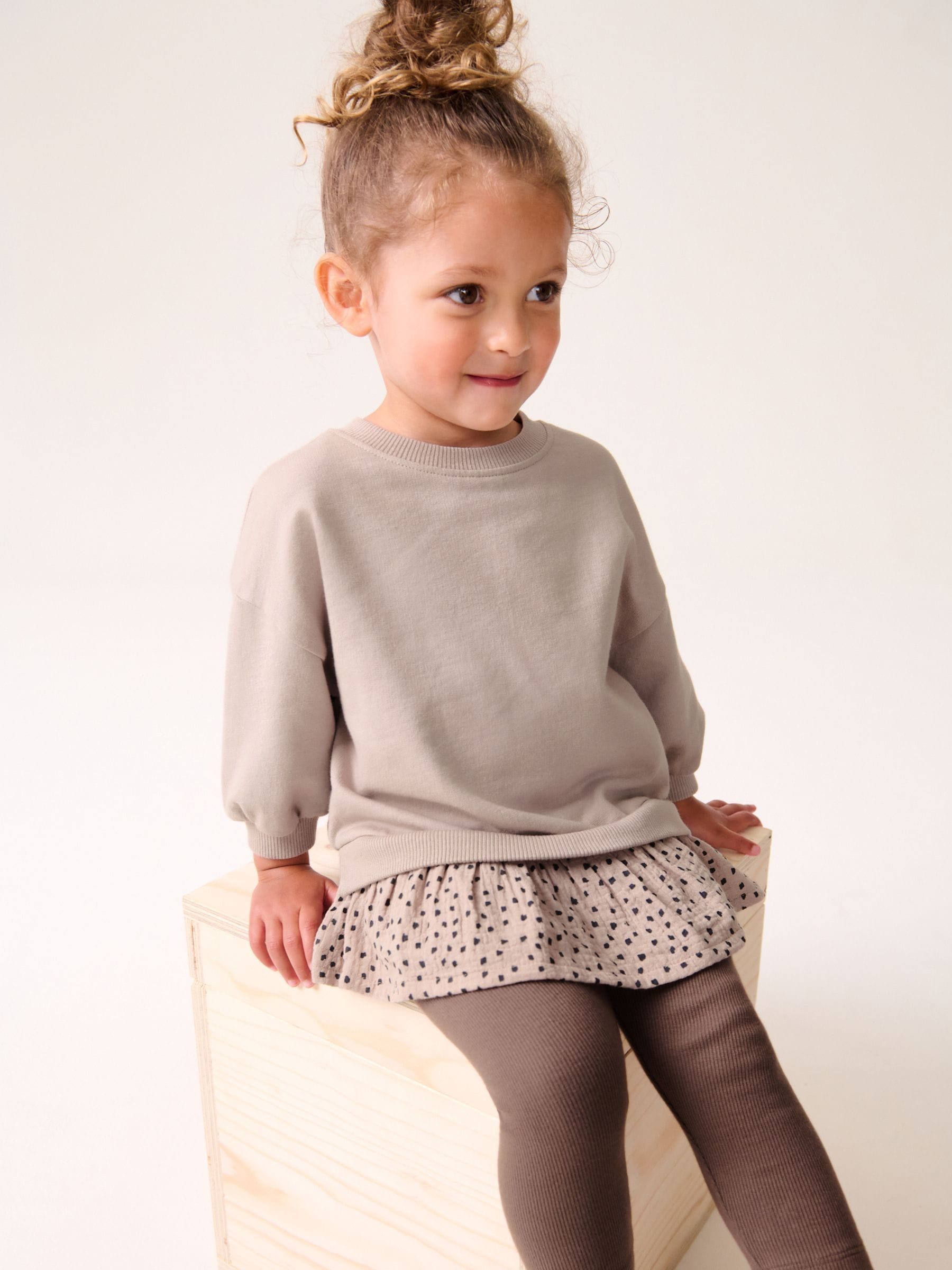 Buy Neutral Pink Long Sleeve Top and Leggings Set (3mths