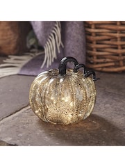 Lights4fun Black Mercury Light Up Pumpkin Decoration - Image 1 of 3