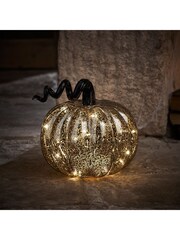 Lights4fun Black Mercury Light Up Pumpkin Decoration - Image 2 of 3