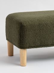 Scottish Everlastings Ltd Green Boucle Footstool - Image 3 of 3