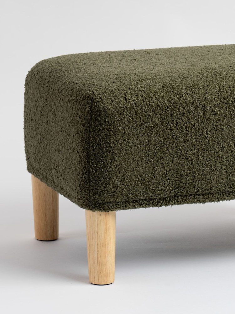 Scottish Everlastings Ltd Green Boucle Footstool - Image 3 of 3 Scottish Everlastings Ltd Green Boucle Footstool - Image 3 of 3