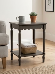 Scottish Everlastings Ltd Olive Brown Scalloped Edge Side Table - Image 1 of 3