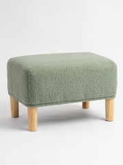 Scottish Everlastings Ltd Light Green Boucle Footstool - Image 2 of 3
