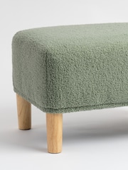 Scottish Everlastings Ltd Light Green Boucle Footstool - Image 3 of 3