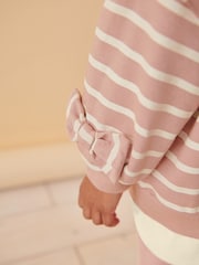 Pink Stripped Padded Bows Long Sleeve Top and Leggings Set (3mths-7yrs) - Image 4 of 8