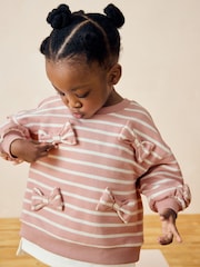 Pink Stripped Padded Bows Long Sleeve Top and Leggings Set (3mths-7yrs) - Image 5 of 8