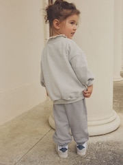 Blue Long Sleeve 100% Cotton Cardigan and Wide Leg Joggers Set (3mths-7yrs) - Image 2 of 7