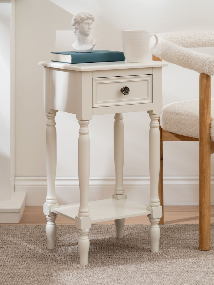 Scottish Everlastings Ltd Ivory Side Table with Drawer - Image 1 of 3