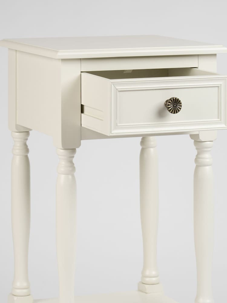 Scottish Everlastings Ltd Ivory Side Table with Drawer - Image 3 of 3