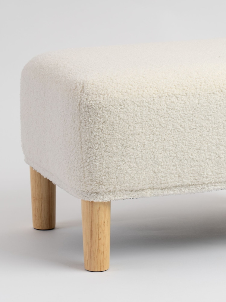 Scottish Everlastings Ltd Cream Boucle Footstool - Image 3 of 3 Scottish Everlastings Ltd Cream Boucle Footstool - Image 3 of 3