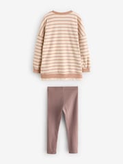Pink Stripe Christmas Padded Characters Long Sleeve Top and Leggings Set (3mths-7yrs) - Image 2 of 4