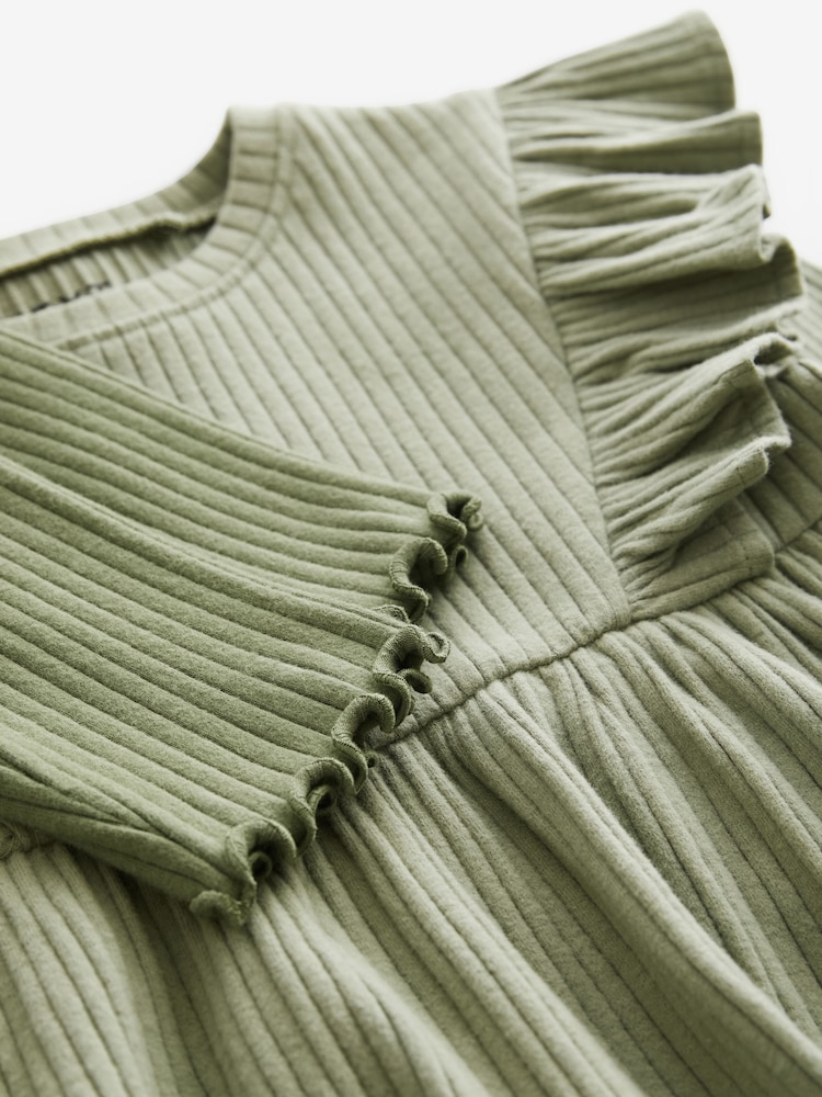 Green Brushed Ribbed Long Sleeve T-Shirt and Leggings Set (3mths-7yrs) - Image 7 of 7 Green Brushed Ribbed Long Sleeve T-Shirt and Leggings Set (3mths-7yrs) - Image 7 of 7
