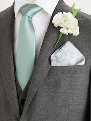 Sage Green Tie, Pocket Square and Cufflinks Gift Box Set - Image 3 of 4