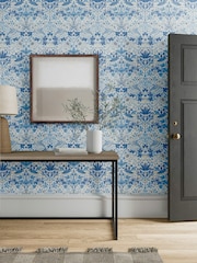 Morris & Co Blue Simply Strawberry Thief 10.05M Wallpaper - Image 2 of 2