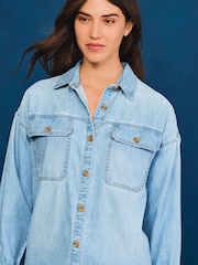 Bleach Blue Oversized Denim Shirt - Image 3 of 4